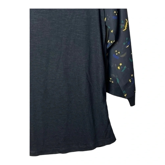 0417W. MODCLOTH 3/4 SHEER SLEEVE HALLOWEEN TOP SIZE‎ MEDIUM BLACK/ORANGE/YELLOW - Picture 6 of 12